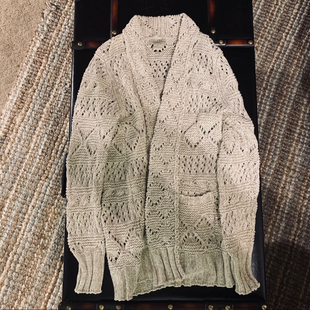 Women’s M Lucky Brand Knit Cardigan in Grey/Cream